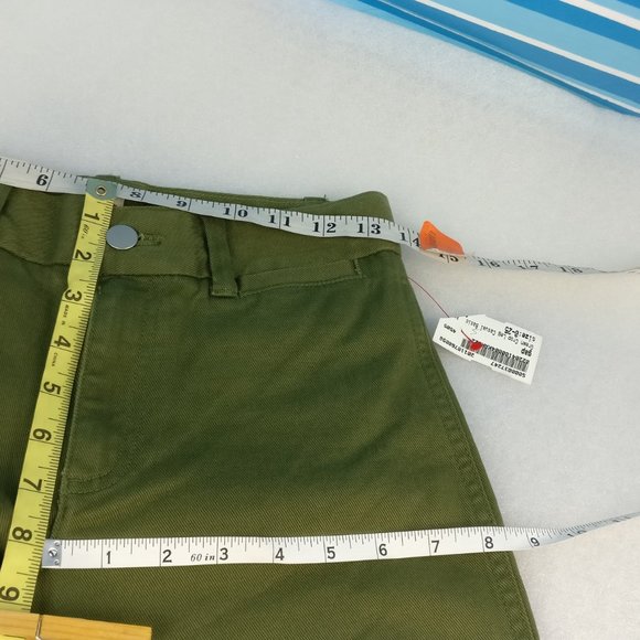 Raw hem Wide leg Sailor pant in Army Green Utility sz 00 Regular 98%cotton NEW - Picture 6 of 13
